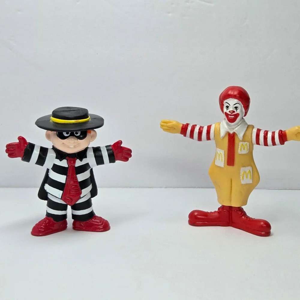 Vintage 1995 McDonalds Ronald McDonald & Hamburglar PVC Toy Figures Set of 2